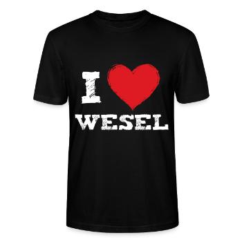 Ich liebe meine Stadt Wesel - Stanley/Stella Unisex Bio-T-Shirt CRAFTER - Schwarz - Vorne - Alina (178cm) & Michal (187cm)