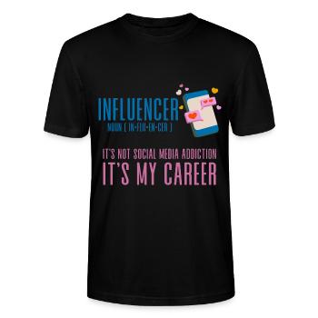 Influencer, It's Not Social Media Addiction 4 - Stanley/Stella CRAFTER Unisex Organic T-Shirt - black - Front - Alina (178cm) & Michal (187cm)