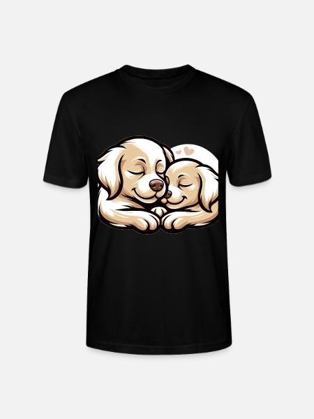 Two Dogs In Love - Stanley/Stella CRAFTER Unisex Organic T-Shirt - black