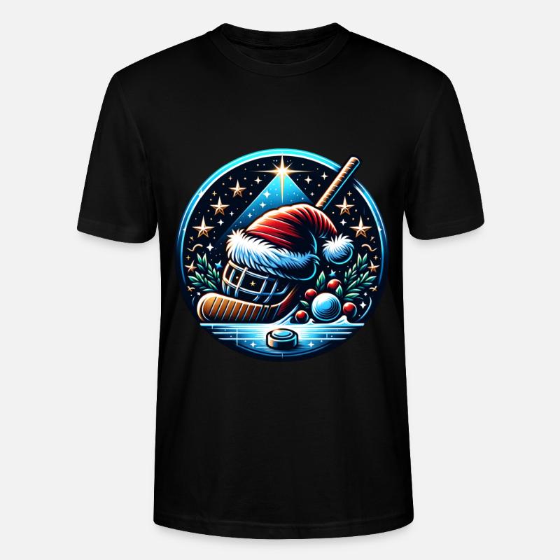 EishockeySpieler Winter - Stanley/Stella Unisex Bio-T-Shirt CRAFTER - Schwarz