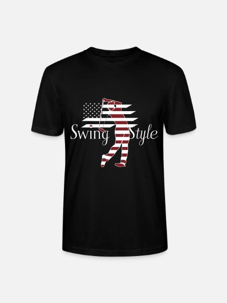 Swing Style Golf Golfing USA - Stanley/Stella CRAFTER Unisex Organic T-Shirt - black
