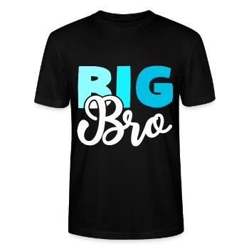 BIG BRO Brother - Stanley/Stella CRAFTER Unisex Organic T-Shirt - black - Front - Alina (178cm) & Michal (187cm)