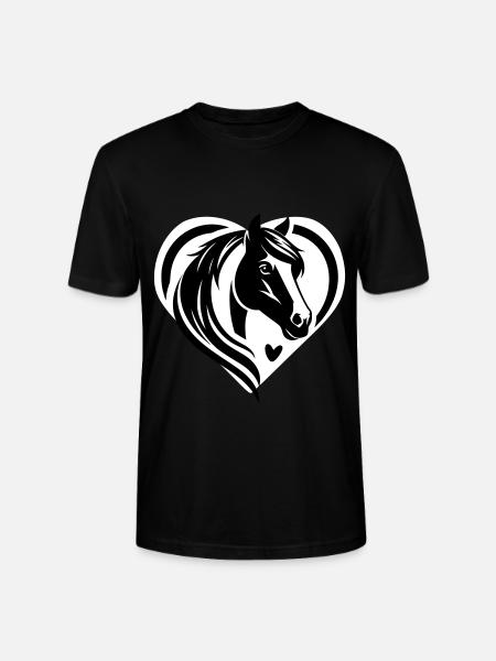 Horse Head Heart - Stanley/Stella CRAFTER Unisex Organic T-Shirt - black