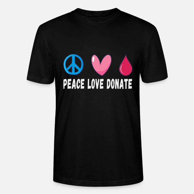 Friede Liebe Spende Blut - Stanley/Stella Unisex Bio-T-Shirt CRAFTER - Schwarz