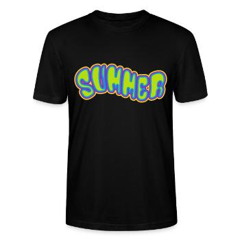 Summer - sun - holiday - good mood - Stanley/Stella CRAFTER Unisex Organic T-Shirt - black - Front - Alina (178cm) & Michal (187cm)
