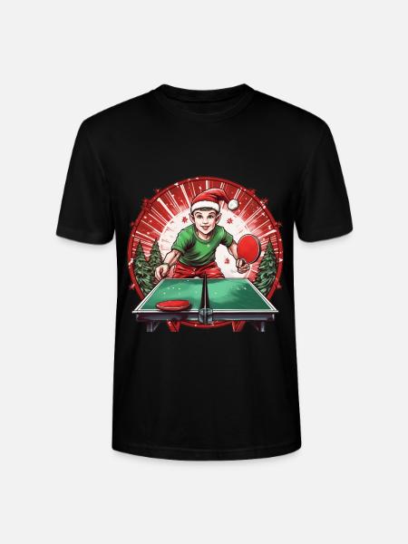 Christmas Elf Ping Pong - Stanley/Stella CRAFTER Unisex Organic T-Shirt - black