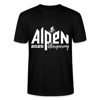 Alpenüberquerung Alpen Überquerung 2025 Rad - Stanley/Stella Unisex Bio-T-Shirt CRAFTER - Schwarz - Vorne - Alina (178cm) & Michal (187cm)