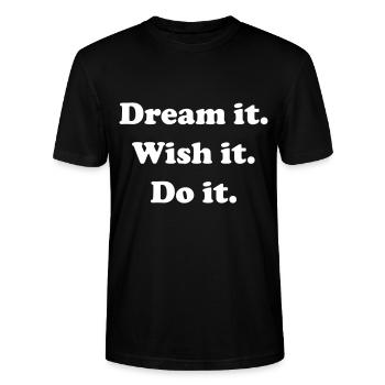 Dream It Wish It Do It - Stanley/Stella CRAFTER Unisex Organic T-Shirt - black - Front - Alina (178cm) & Michal (187cm)