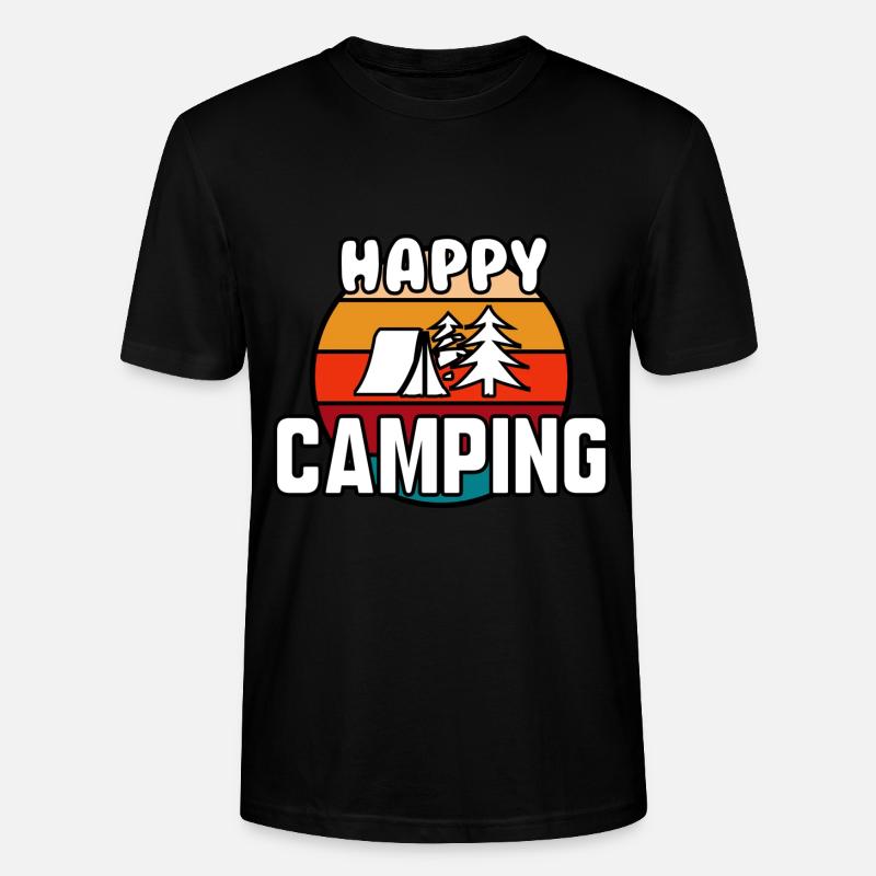 Happy camping - T-shirt bio CRAFTER Stanley Stella Unisexe - noir
