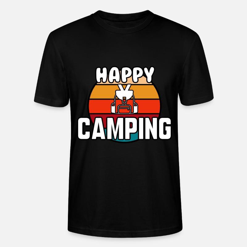 Happy camping - T-shirt bio CRAFTER Stanley Stella Unisexe - noir