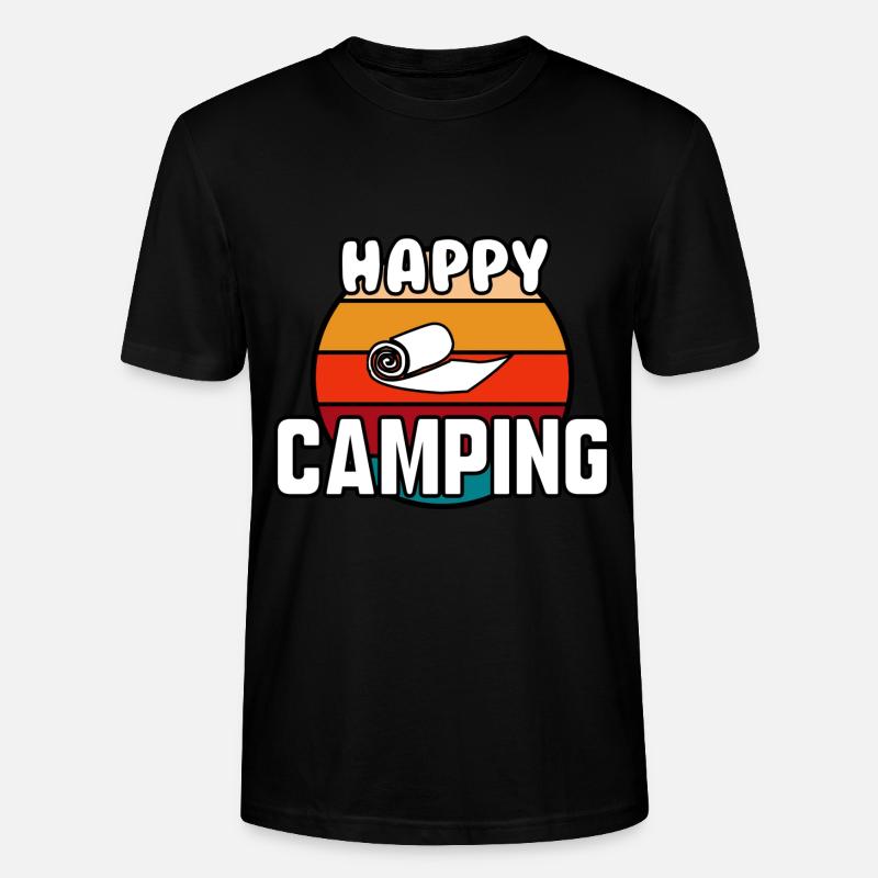 Happy camping - T-shirt bio CRAFTER Stanley Stella Unisexe - noir