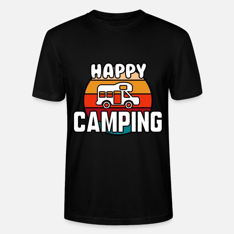 Happy camping - T-shirt bio CRAFTER Stanley Stella Unisexe - noir