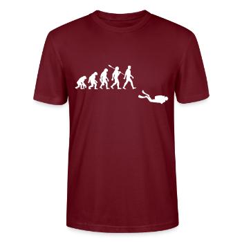 Evolution Tauchen Taucher - Stanley/Stella Unisex Bio-T-Shirt CRAFTER - Burgunderrot - Vorne - Alina (178cm) & Michal (187cm)