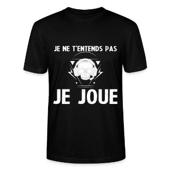 jeux video Squelette gaming gamer cadeaux - T-shirt bio CRAFTER Stanley Stella Unisexe - noir - Devant - Alina (178cm) & Michal (187cm)