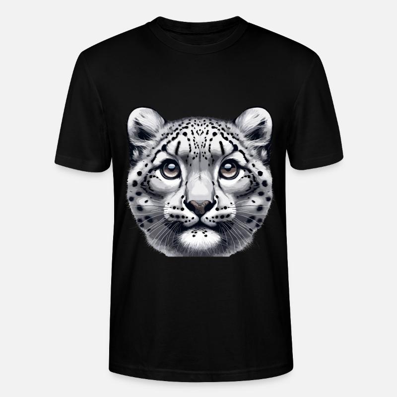 Schneeleopard Leopard Weißer Leopard - Stanley/Stella Unisex Bio-T-Shirt CRAFTER - Schwarz