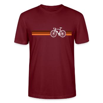 Vélo de route Retro - T-shirt bio CRAFTER Stanley Stella Unisexe - bordeaux - Devant - Alina (178cm) & Michal (187cm)