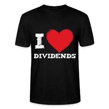 J’aime les dividendes - Bourse - T-shirt bio CRAFTER Stanley Stella Unisexe - noir - Devant - Alina (178cm) & Michal (187cm)