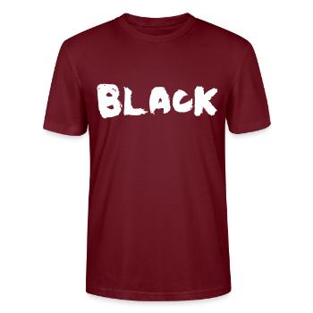 Black - Schwarz - Stanley/Stella Unisex Bio-T-Shirt CRAFTER - Burgunderrot - Vorne - Alina (178cm) & Michal (187cm)
