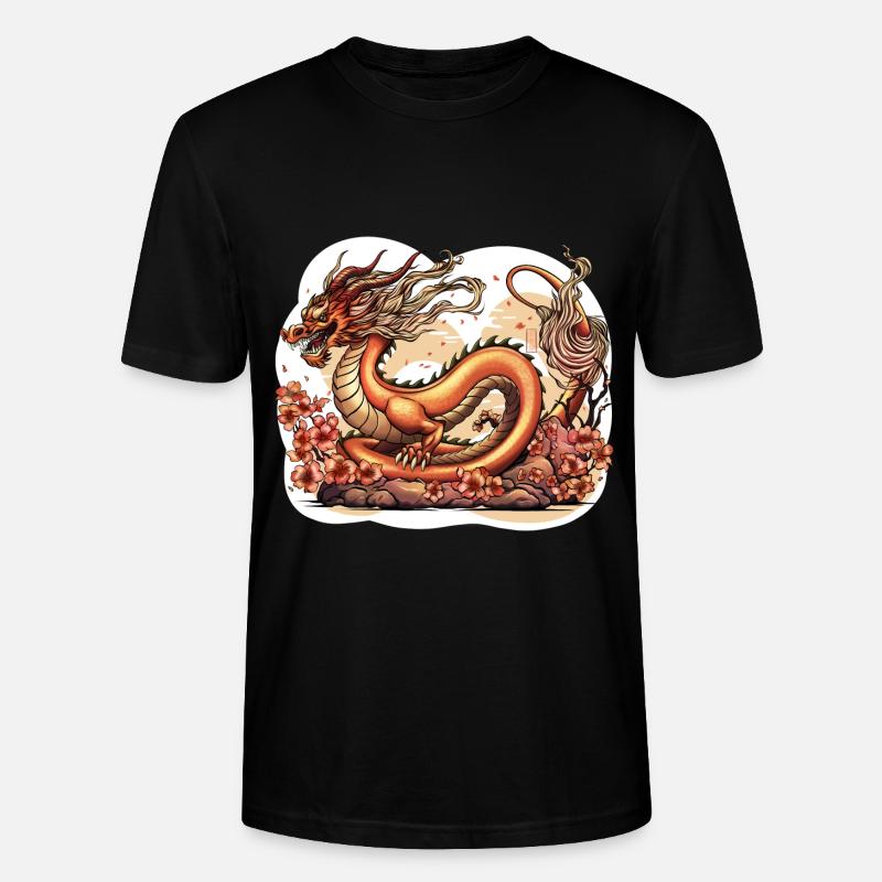 Ryū Japanischer Drache - Stanley/Stella Unisex Bio-T-Shirt CRAFTER - Schwarz
