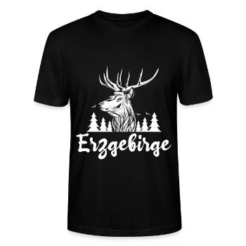 Erzgebirge - Stanley/Stella Unisex Bio-T-Shirt CRAFTER - Schwarz - Vorne - Alina (178cm) & Michal (187cm)
