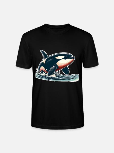 Orca Killer Whale - Stanley/Stella CRAFTER Unisex Organic T-Shirt - black