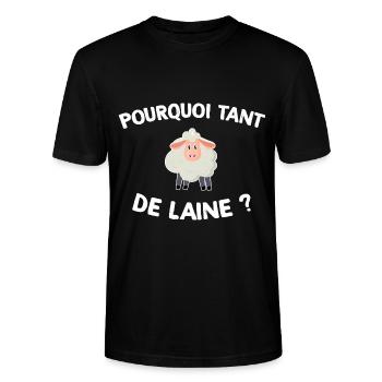 Pourquoi tant de laine Cadeau Eleveur Papa Maman - T-shirt bio CRAFTER Stanley Stella Unisexe - noir - Devant - Alina (178cm) & Michal (187cm)