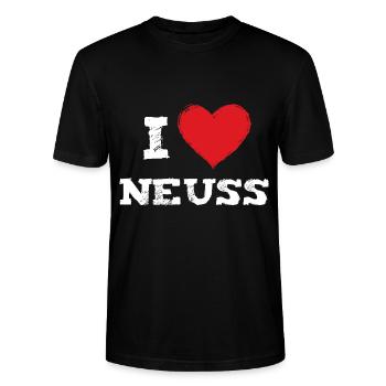 J’aime ma ville Neuss - T-shirt bio CRAFTER Stanley Stella Unisexe - noir - Devant - Alina (178cm) & Michal (187cm)