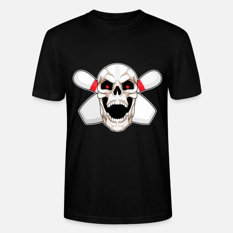 Skull Bowling Bowling Épingle - T-shirt bio CRAFTER Stanley Stella Unisexe - noir