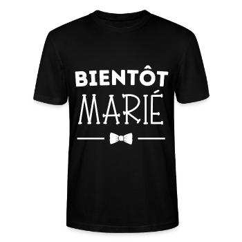 bientôt marié - T-shirt bio CRAFTER Stanley Stella Unisexe - noir - Devant - Alina (178cm) & Michal (187cm)