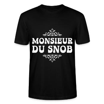monsieur du snob - T-shirt bio CRAFTER Stanley Stella Unisexe - noir - Devant - Alina (178cm) & Michal (187cm)