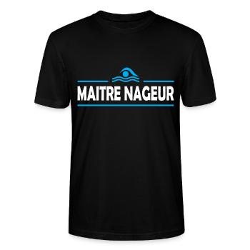 Maître nageur - T-shirt bio CRAFTER Stanley Stella Unisexe - noir - Devant - Alina (178cm) & Michal (187cm)