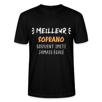 Souvent imité jamais égalé meilleur soprano - T-shirt bio CRAFTER Stanley Stella Unisexe - noir - Devant - Alina (178cm) & Michal (187cm)