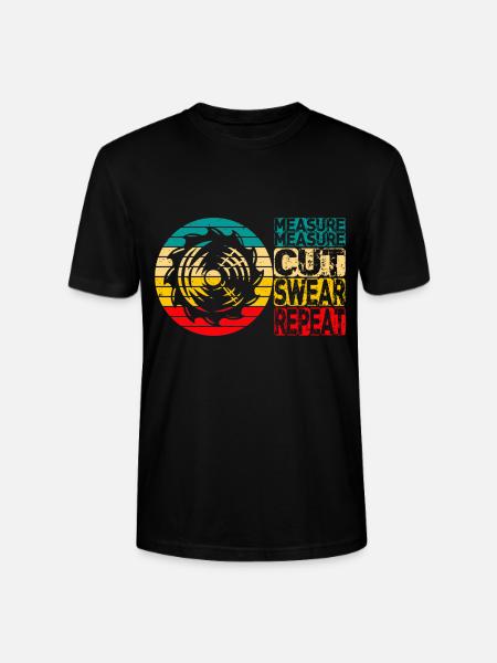Measure Cut Swear Repeat Carpenter - Stanley/Stella CRAFTER Unisex Organic T-Shirt - black