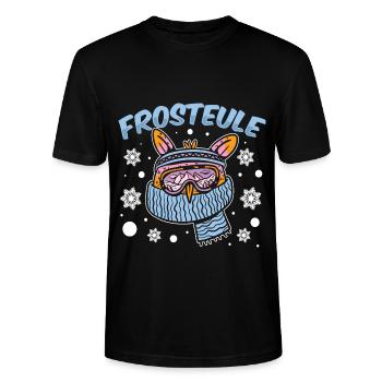 Freezing - FROST OWL - Stanley/Stella CRAFTER Unisex Organic T-Shirt - black - Front - Alina (178cm) & Michal (187cm)