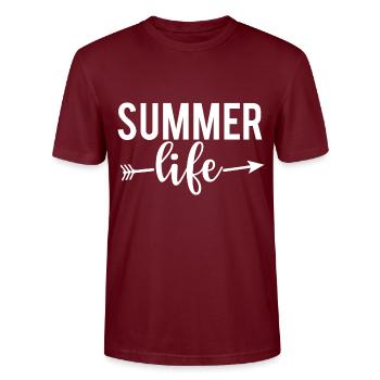 Vie estivale - T-shirt bio CRAFTER Stanley Stella Unisexe - bordeaux - Devant - Alina (178cm) & Michal (187cm)
