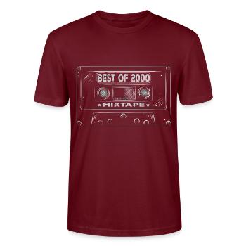2000 Birthday Mixtape Cassette Retro - T-shirt bio CRAFTER Stanley Stella Unisexe - bordeaux - Devant - Alina (178cm) & Michal (187cm)