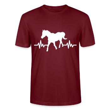 Heartbeat - Étalon Cheval Jument Ross Equestrian - T-shirt bio CRAFTER Stanley Stella Unisexe - bordeaux - Devant - Alina (178cm) & Michal (187cm)