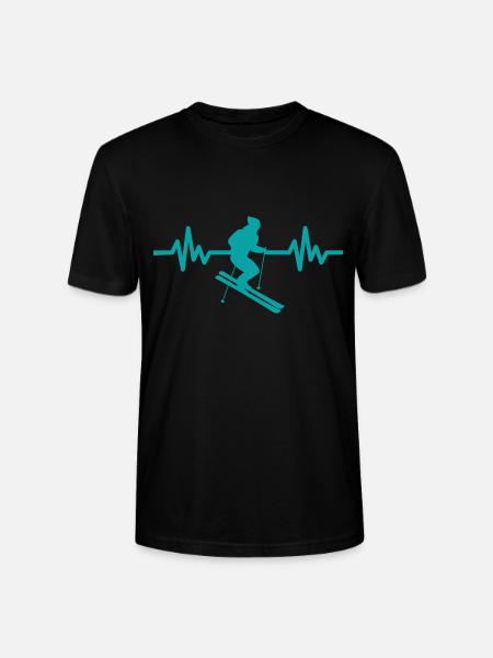Heartbeat Skiing Ski freestyle - Stanley/Stella CRAFTER Unisex Organic T-Shirt - black