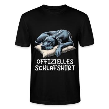 Offizielles Schlafshirt Deutsche Dogge Doggen - Stanley/Stella Unisex Bio-T-Shirt CRAFTER - Schwarz - Vorne - Alina (178cm) & Michal (187cm)
