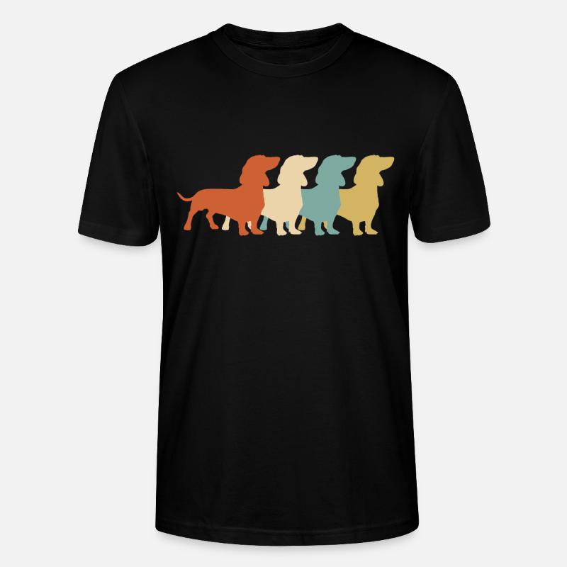 Dackel Retro Teckel Dachshund - Stanley/Stella Unisex Bio-T-Shirt CRAFTER - Schwarz
