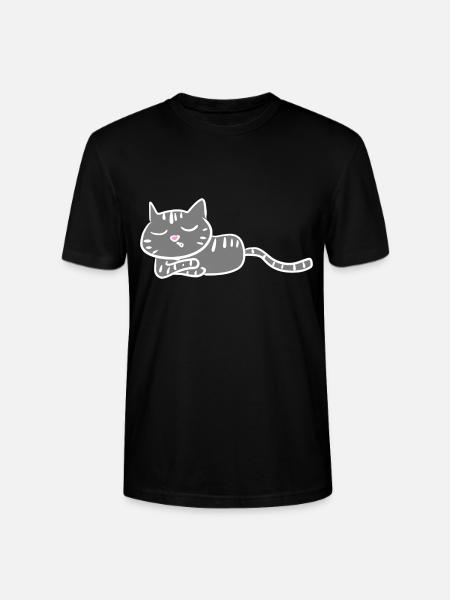 cat tired sleep night - Stanley/Stella CRAFTER Unisex Organic T-Shirt - black