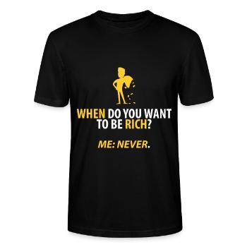 Niemals reich! - Stanley/Stella Unisex Bio-T-Shirt CRAFTER - Schwarz - Vorne - Alina (178cm) & Michal (187cm)