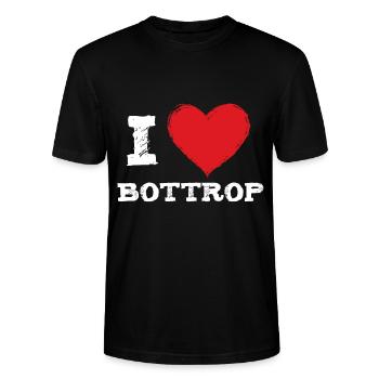 Ich liebe meine Stadt Bottrop - Stanley/Stella Unisex Bio-T-Shirt CRAFTER - Schwarz - Vorne - Alina (178cm) & Michal (187cm)
