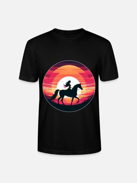 Arabisches Pferd Mädchen - Stanley/Stella Unisex Bio-T-Shirt CRAFTER - Schwarz