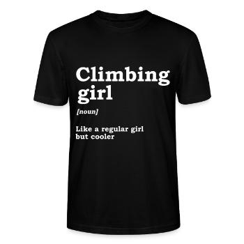 Climbing Girl Definition Noun Mountaineer Climber - Stanley/Stella Unisex Bio-T-Shirt CRAFTER - Schwarz - Vorne - Alina (178cm) & Michal (187cm)
