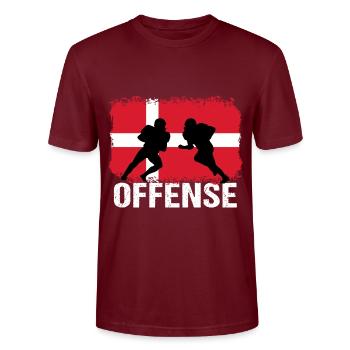 American Football Dänemark Offense - Stanley/Stella Unisex Bio-T-Shirt CRAFTER - Burgunderrot - Vorne - Alina (178cm) & Michal (187cm)