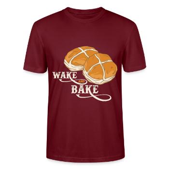 Aufwachen und Backen Backen Liebhaber - Stanley/Stella Unisex Bio-T-Shirt CRAFTER - Burgunderrot - Vorne - Alina (178cm) & Michal (187cm)