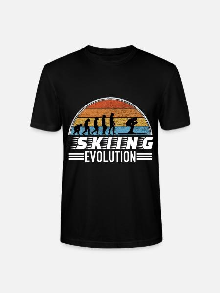 Skier saying evolution - Stanley/Stella CRAFTER Unisex Organic T-Shirt - black