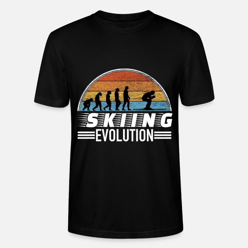 Skier saying evolution - Stanley/Stella CRAFTER Unisex Organic T-Shirt - black
