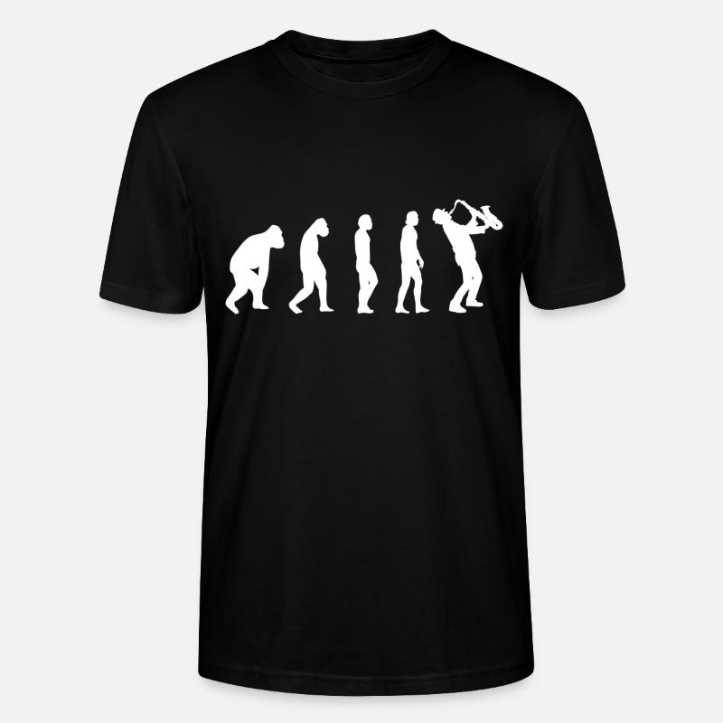 Saxophon Musik Instrument Evolution Saxophonist - Stanley/Stella Unisex Bio-T-Shirt CRAFTER - Schwarz